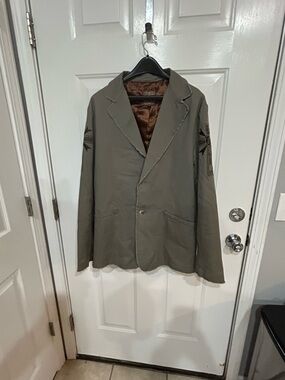 Roar Distressed Men’s Jacket. With I Will Protect Patch on Back . Size XL